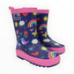Spring Rainbow Gumboot - Navy