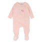 Fern velour Zip Onesie - Pale Pink