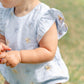 Libby Emb. Butterfly Romper - Pale Blue