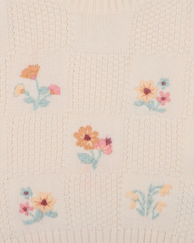 Fern Hand Emb.  Jumper - Cream