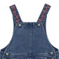 Denim Emb. Overalls - Mid Indigo Blue