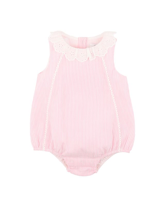 Willa Lace Collared Bodysuit - Musk Pink Stripe