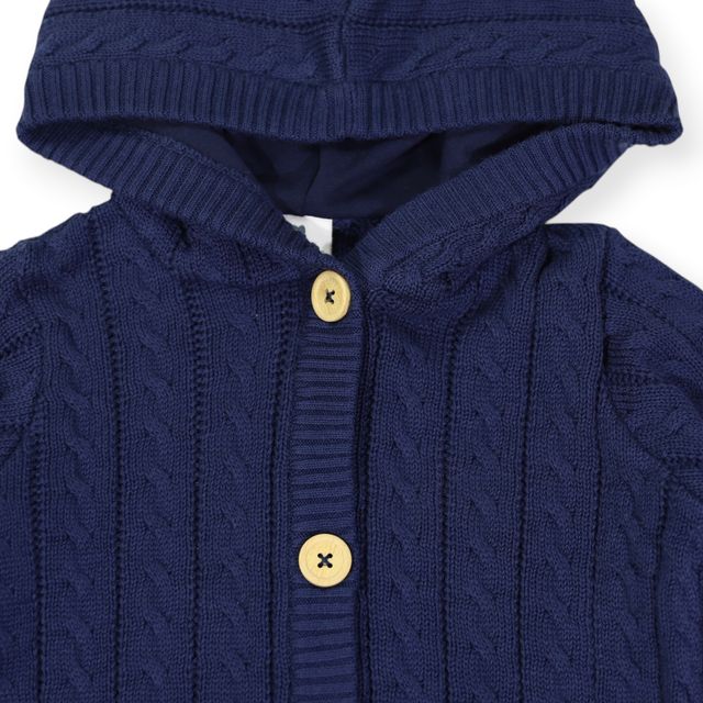 Cable Knit Jacket - Navy
