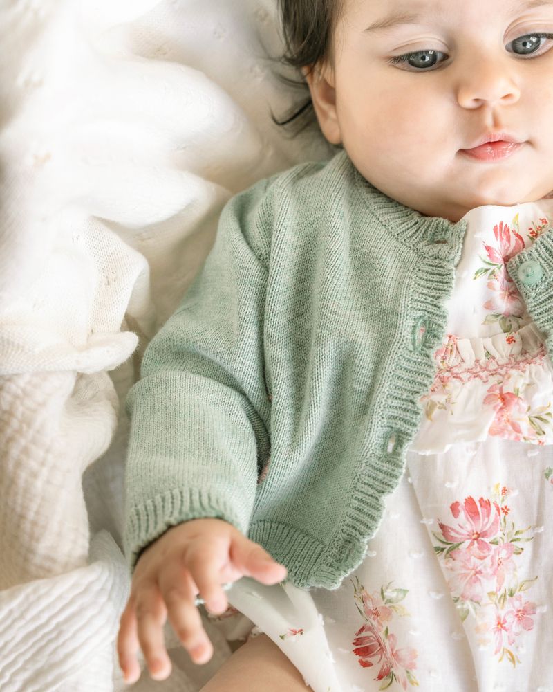 Chelsea Hand Emb Cardigan - Sage