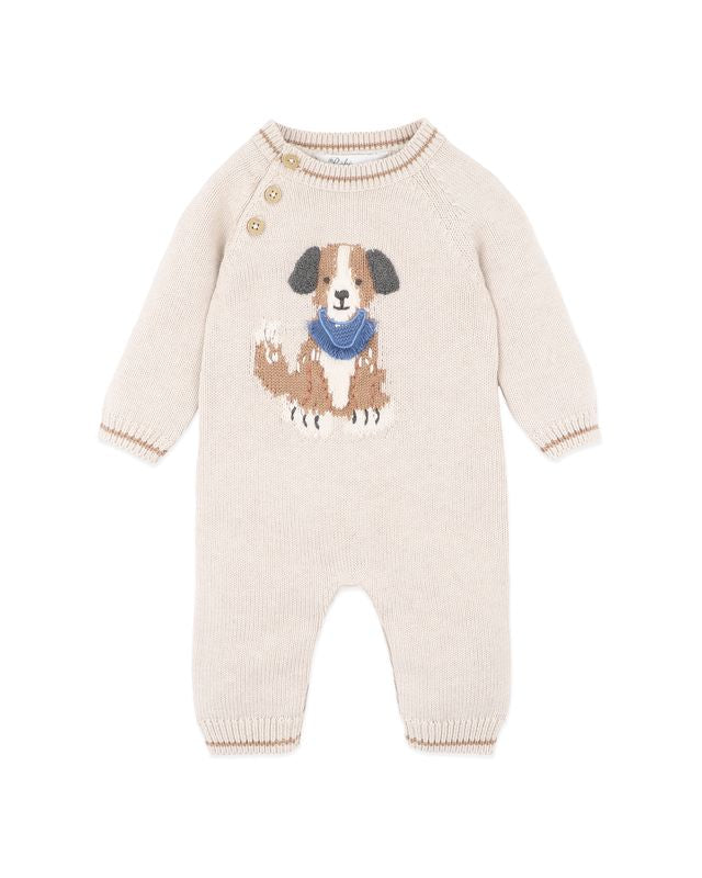 Knitted Dog Romper - Oat
