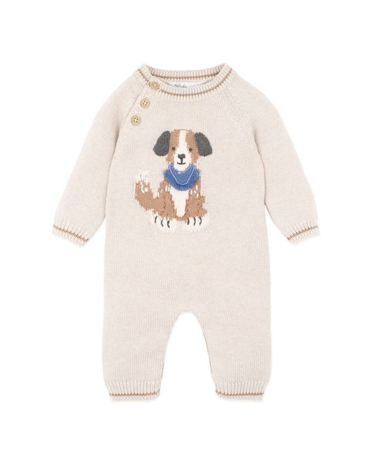 Knitted Dog Romper - Oat