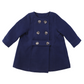 Double Breasted Satin Lined Overcoat - Navy