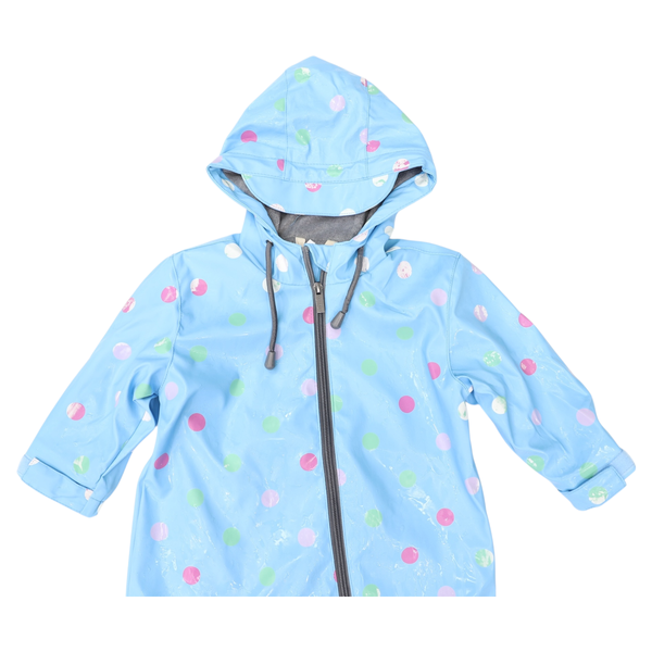 Polkadot Colour Change Rain Suit - Blue