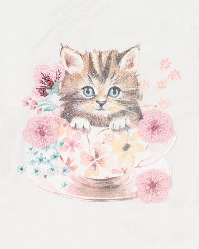 Fern Kitten L/S Tee - Snow