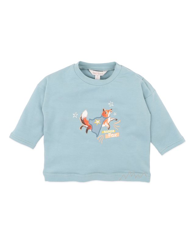 Super Fox L/S Tee - Teal Blue