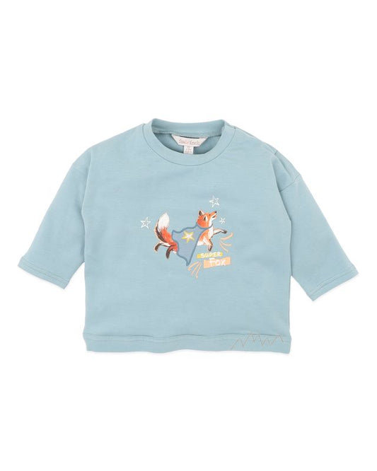 Super Fox L/S Tee - Teal Blue