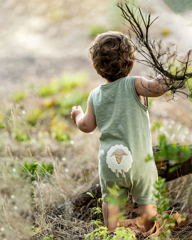 Clayton Sheep Romper - Clayton Print