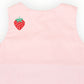 Strawberry Appliqued Cord Dress- Pink