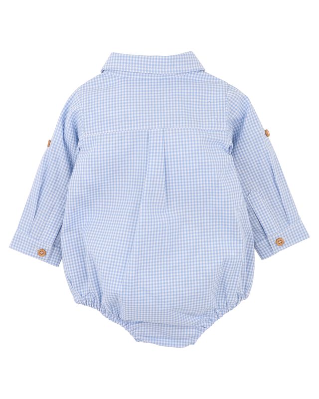 Jake Shirt Bodysuit - Sky Check