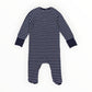 Striped Zip cotton Romper - Blue