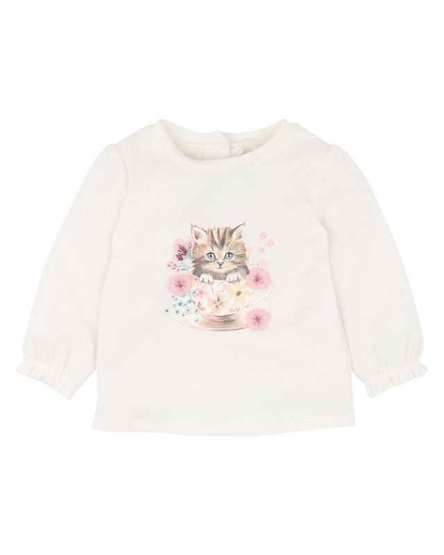 Fern Kitten L/S Tee - Snow