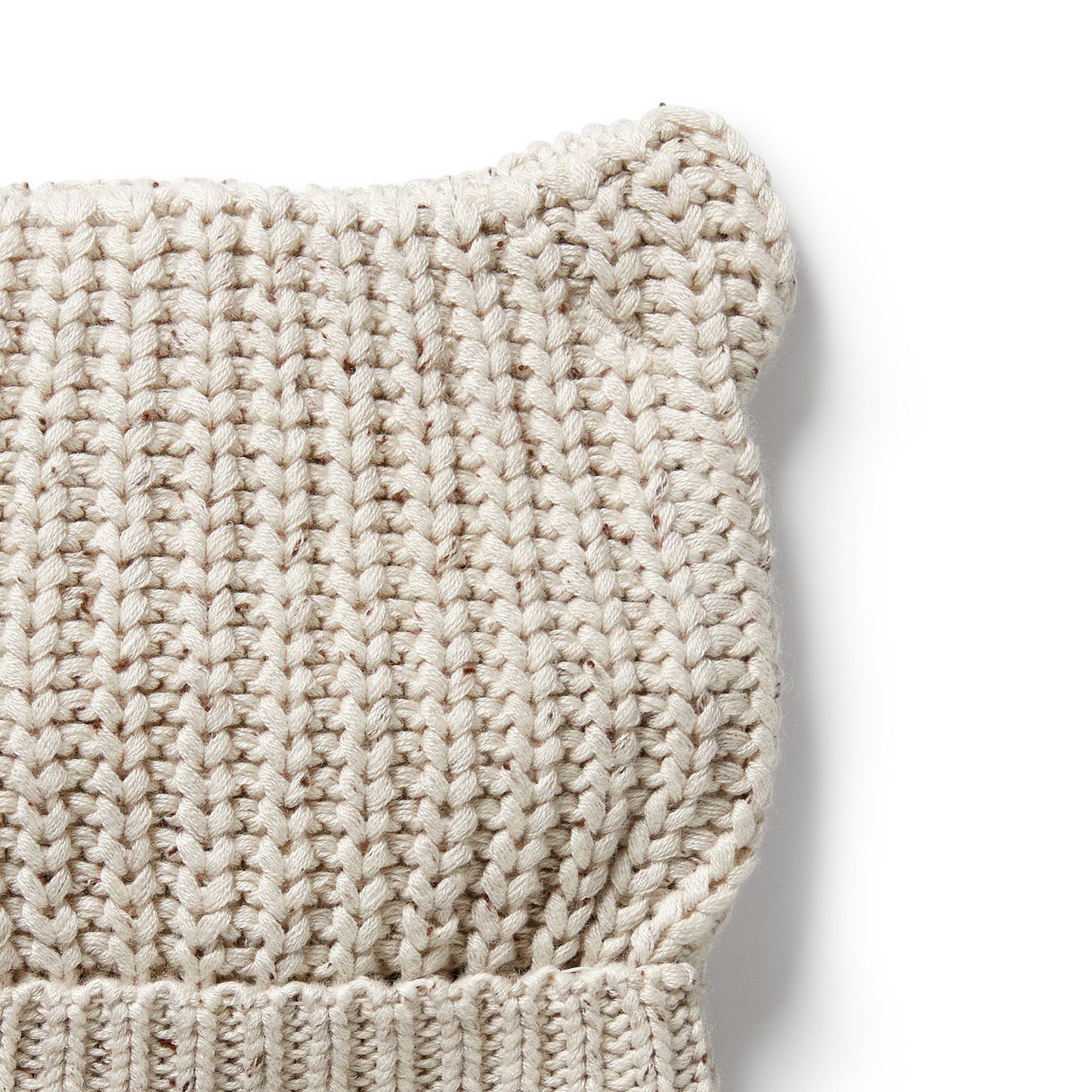 Organic Knitted Bear Hat - Coco Speckle