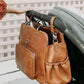 Vegan Leather Tote Triple Compartment Nappy Bag
