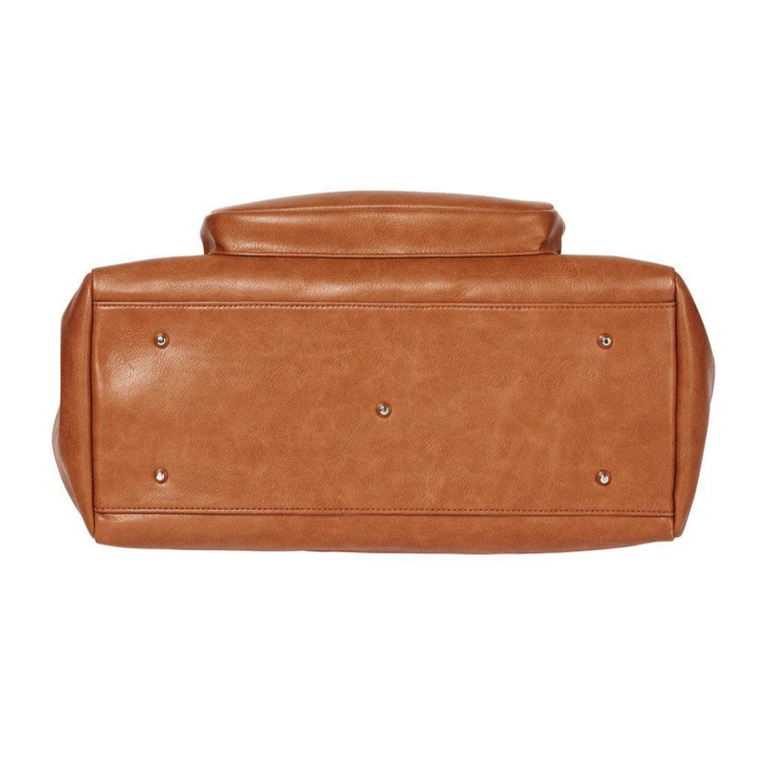 Vegan Leather Tote Triple Compartment Nappy Bag