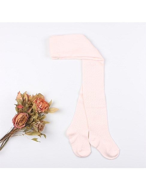 Bebe - Pointelle Tights - Pale Pink