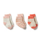 Organic 3 Pack Baby Socks - Silver Peony/ Fog/ Coral