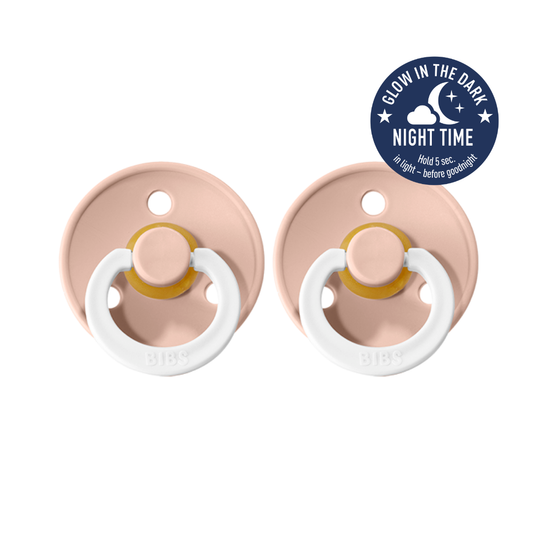 BIBS Night Glow Dummies Size 1 - Blush 2pk