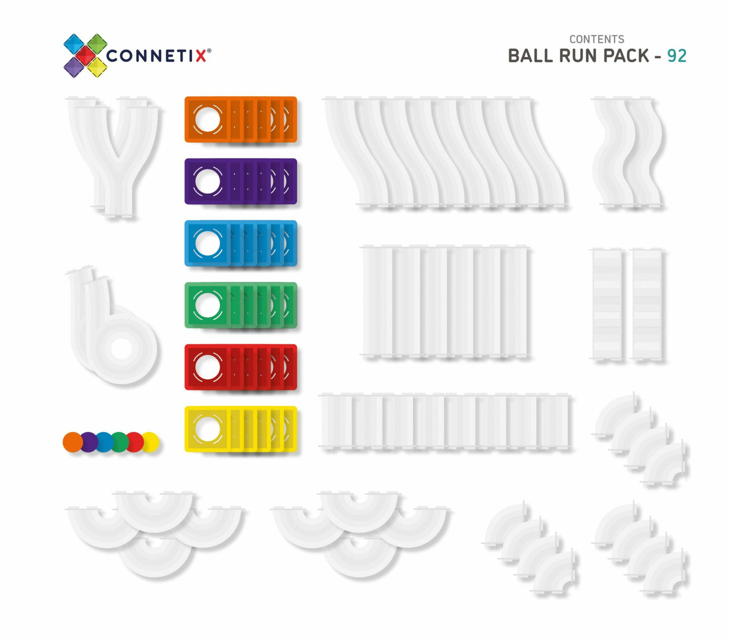 92pc Rainbow Ball Run Pack