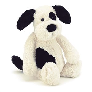 Jellycat Bashful Black & Cream Puppy - Small 18cm