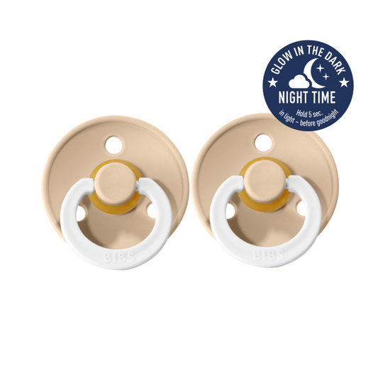 BIBS Night Glow Dummies Size 3 - Vanilla 2pk