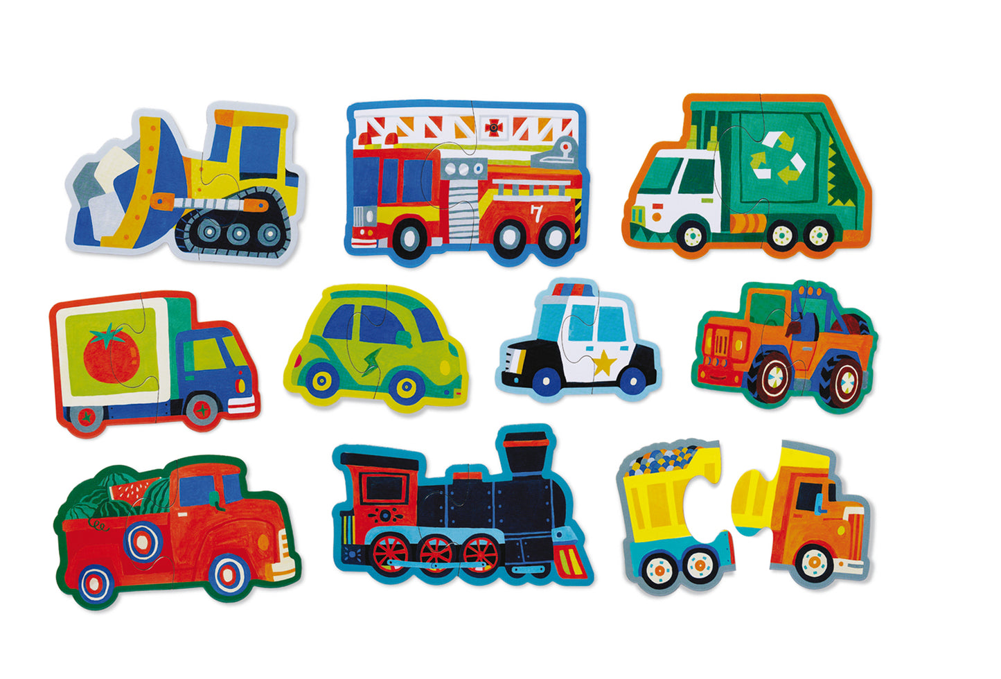 Let's Begin 2 Pce Puzzle - Vehicles