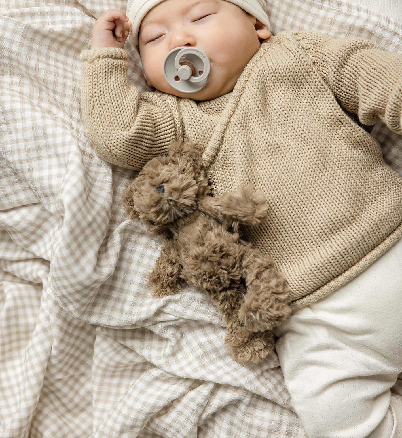 Baby Swaddle - Cocoa Gingham