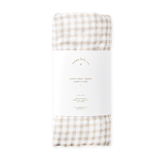 Baby Swaddle - Cocoa Gingham