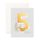 Card - Number 5 Animals