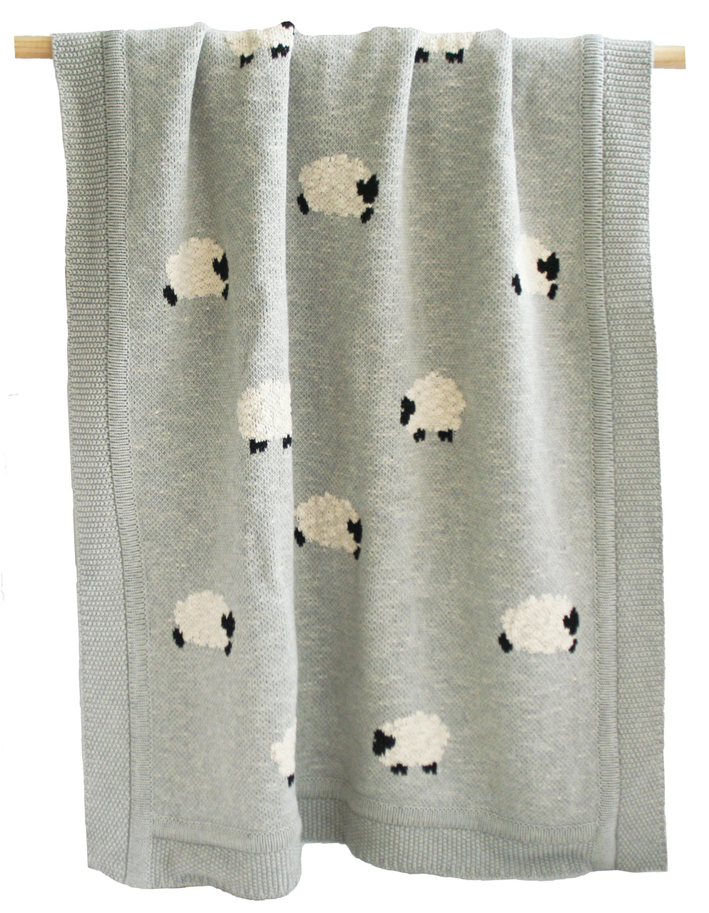 Baa Baa Baby Blanket Organic Cotton - Grey