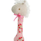 Horse Stick Rattle - Pink Floral Wreath