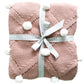 Pom Pom Organic Knit Baby Blanket - Blossom Ivory