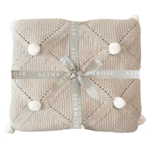 Pom Pom Blanket - Latte