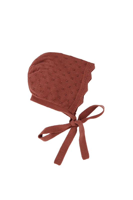 Layla Knitted Bonnet - Painted Cherry