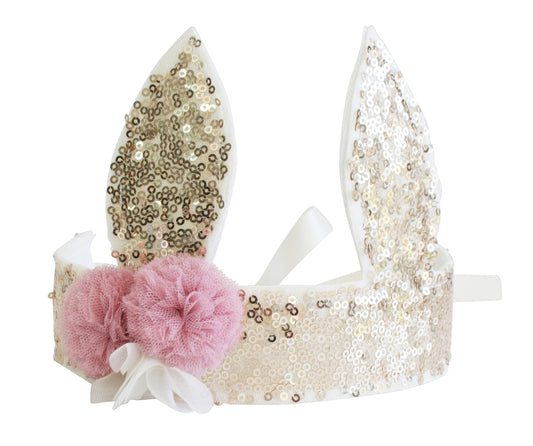 Sequin Bunny Crown - Gold