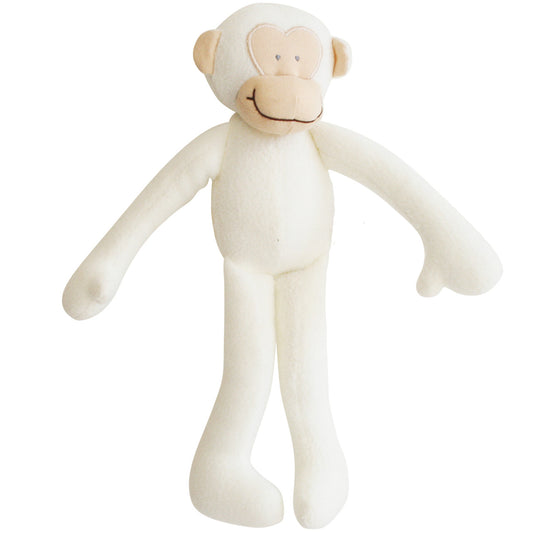 Fleece Monkey Toy Rattle - Ivory