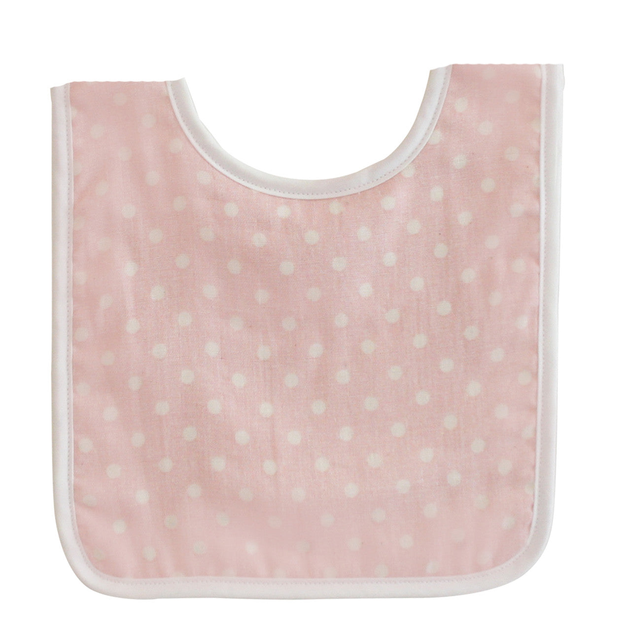 Baby Bib - Pale Pink White Spot