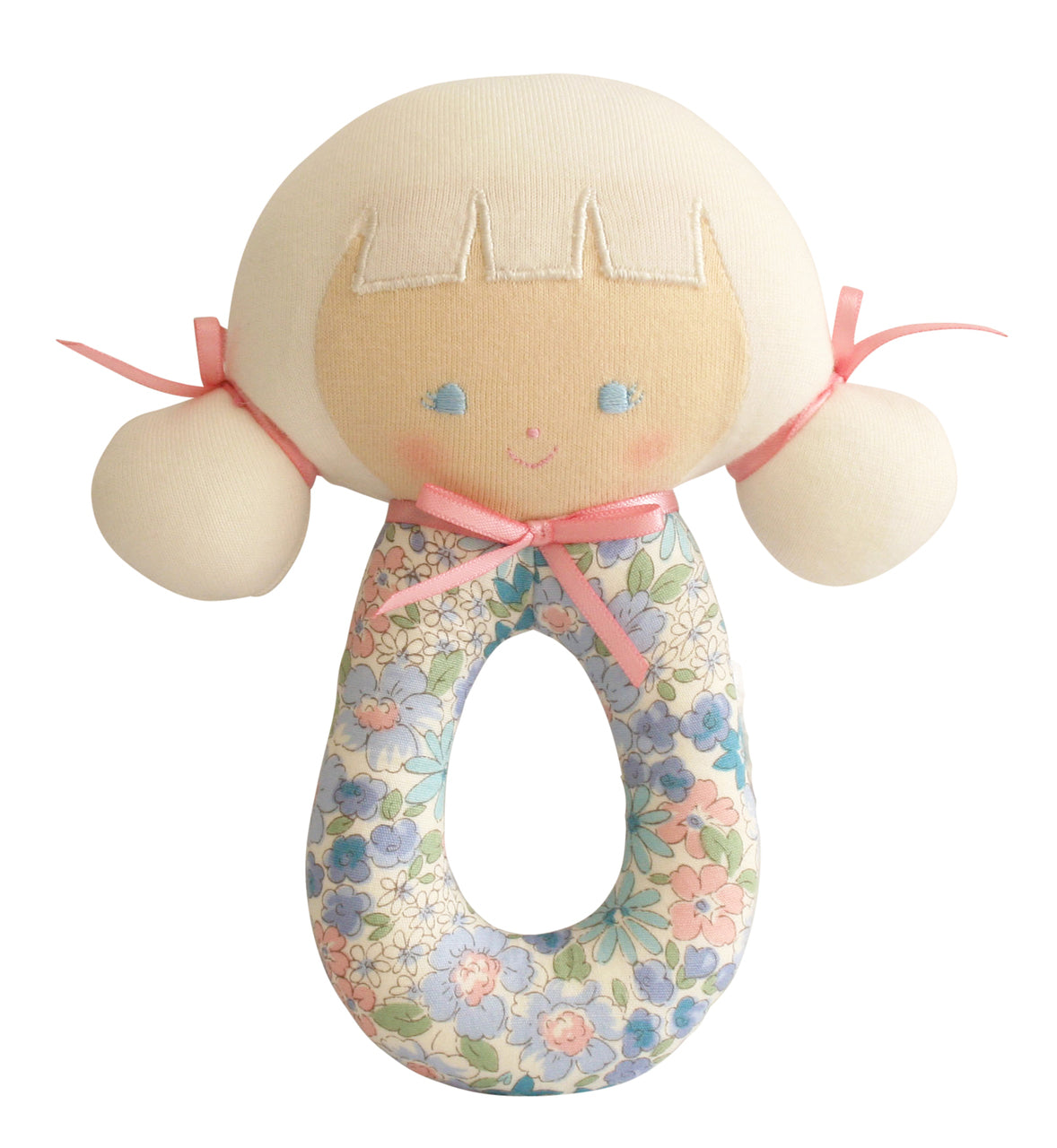 Audrey Grab Rattle - 16cm Liberty Blue