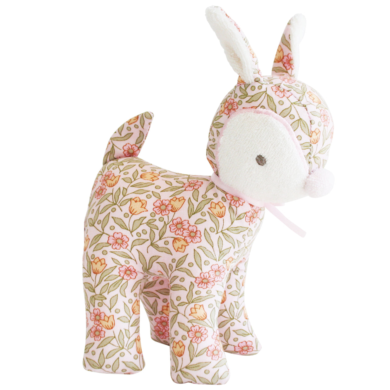 Baby Deer Rattle 16cm - Blossom Lily Pink