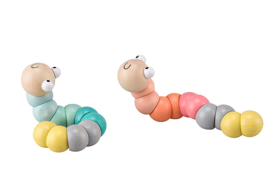 Calm & Breezy Wooden Jointed Worm - Pastel