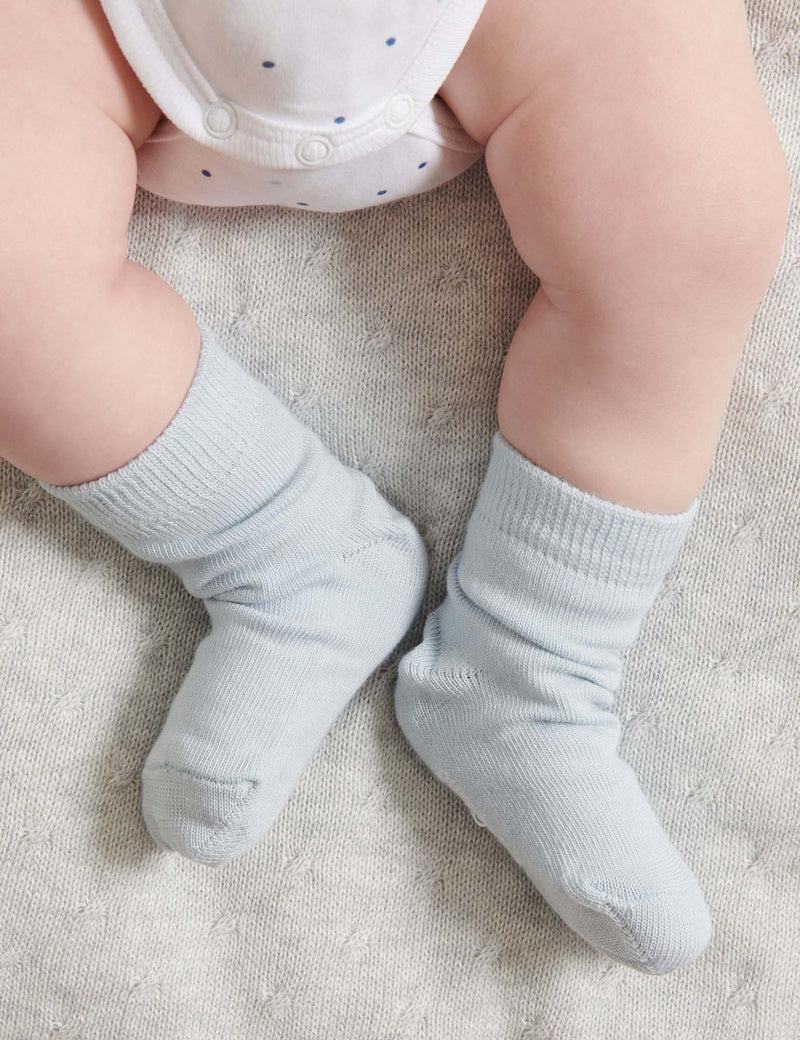Purebaby 3 sock pack - Pale Blue