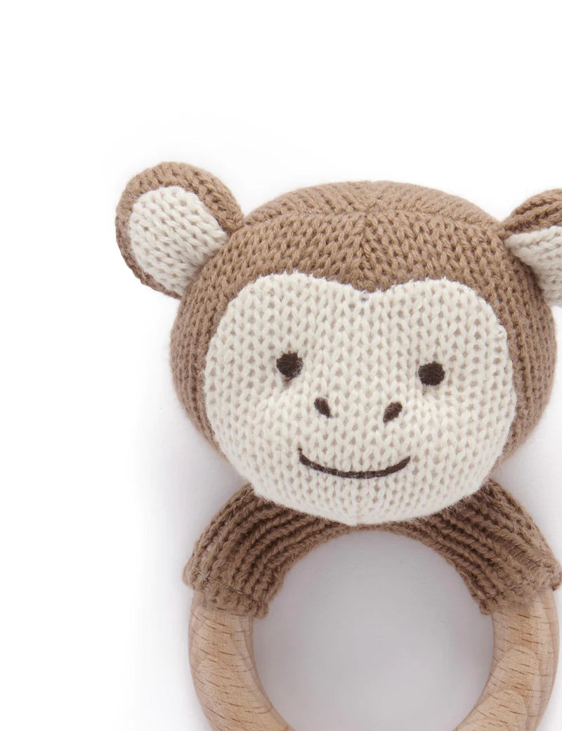 Purebaby Knitted Monkey Rattle