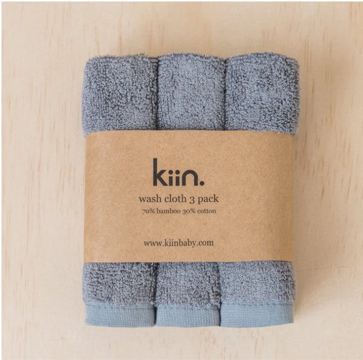 Wash Cloth 3pk - Dusky Blue
