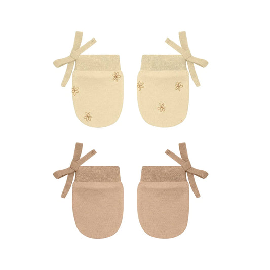 Quincy Mae No Scratch Mittens - Blossom & Apricot