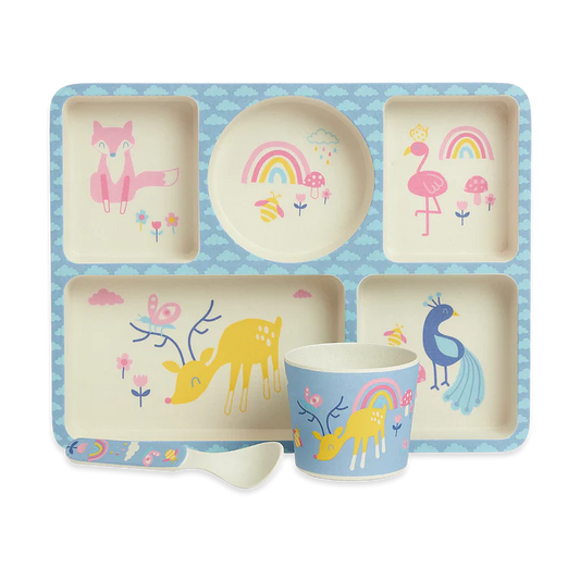 Banboo Divided Plate Set - Rainbow Days