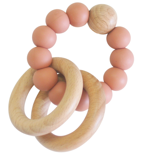 Beechwood Teething Ring Set - Terracotta